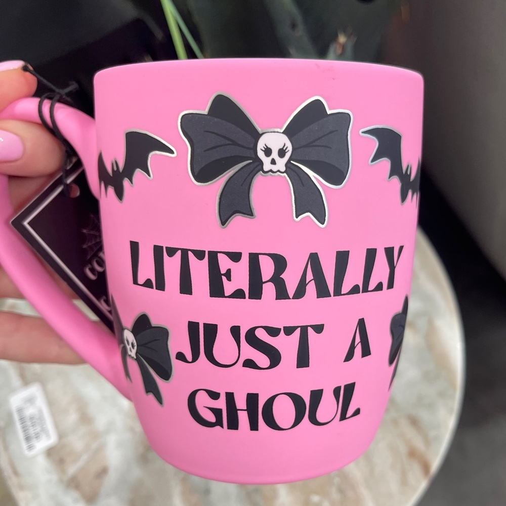 Pink Halloween Black Bows Just A Ghoul
Smooth Matte Soft Touch Coffee Mug NWT